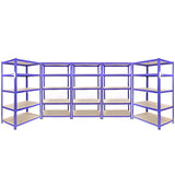 Monster Racking - Lot de 3 Rayonnages Q-Rax en Acier Bleu 90cm & 2 Rayonnages Q-Rax 120cm