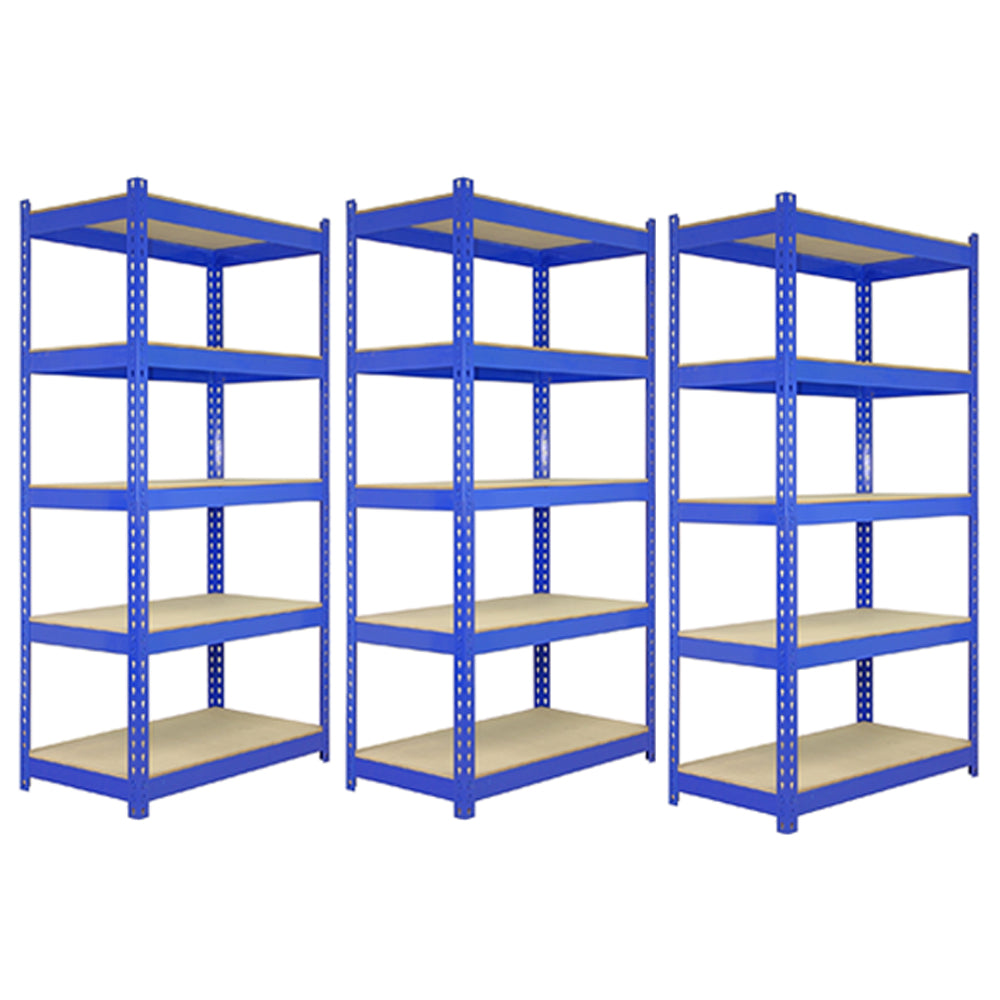 Monster Racking - 3 Rayonnages Q-Rax en Acier Bleu 120cm x 50cm x 180cm