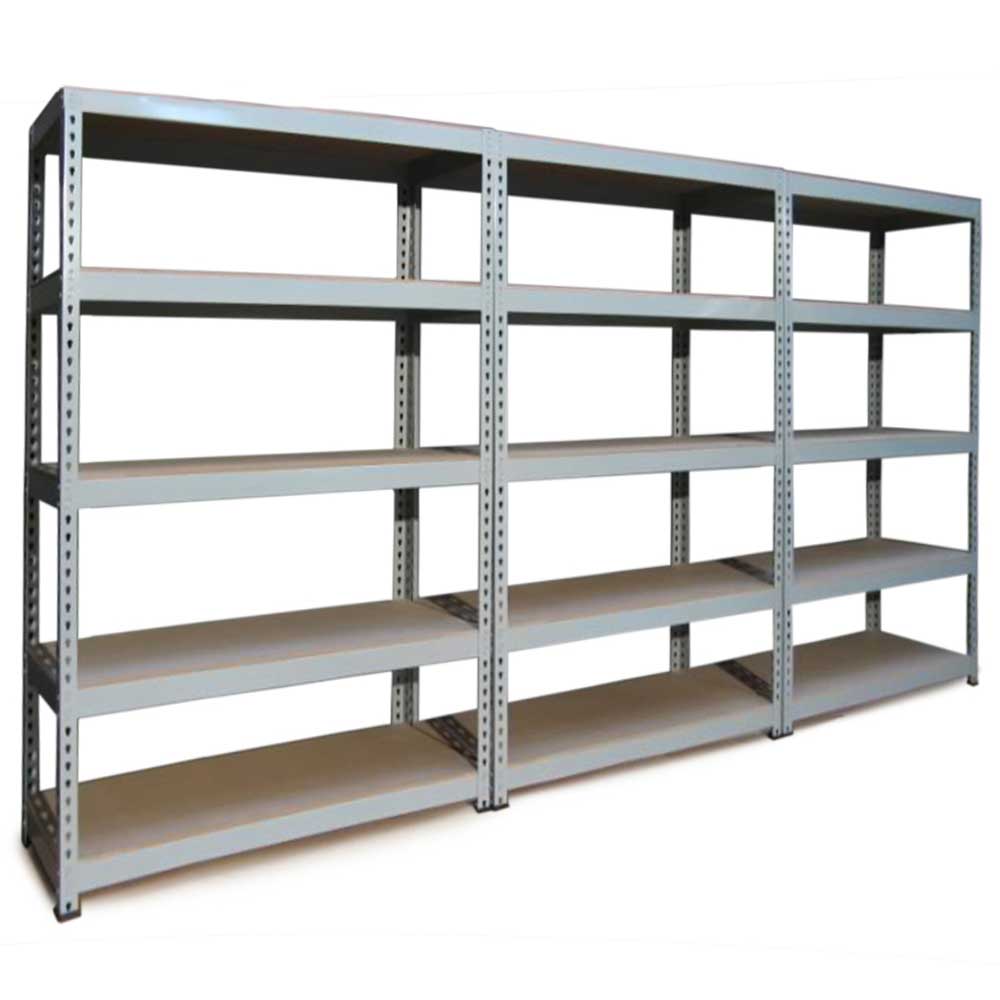 Monster Racking - 3 Rayonnages Q-Rax en Acier Gris 120cm x  50cm x 182,5cm