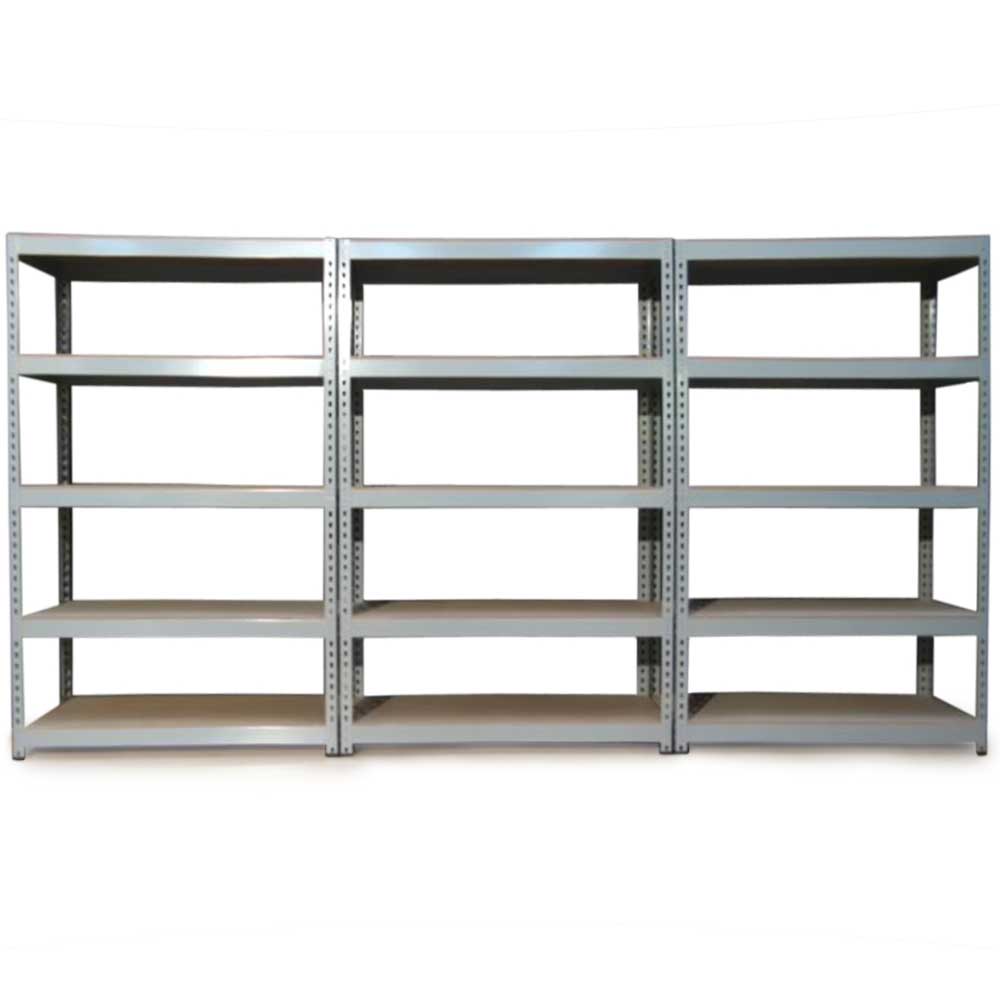 Monster Racking - 5 Rayonnages Q-Rax en Acier Gris 120cm x 50cm x 180cm