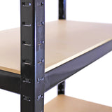 Monster Racking 5 Rayonnages T-Rax en Acier Sans Boulons Noirs 90cm x 45cm x 180cm