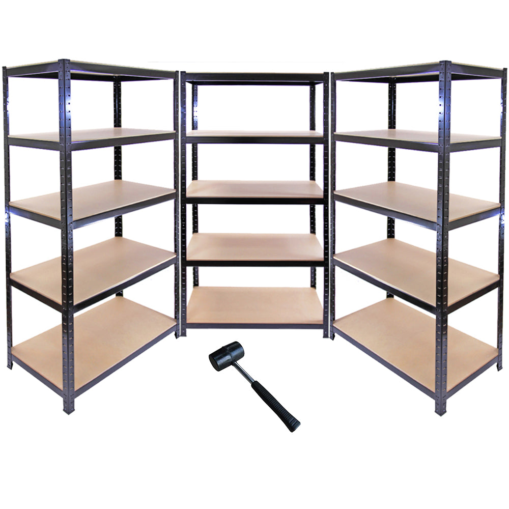 Monster Racking - 10 Rayonnages T-Rax en Acier Noir 90cm x 45cm x 180 cm