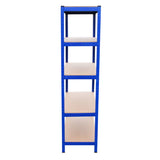 Monster Racking - 5 Rayonnages T-Rax de 75cm, 2 Rayonnages T-Rax de 90cm en Acier Bleu & 1 Établi Q-Rax en Acier Bleu 120cm