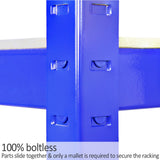 Monster Racking 5 Rayonnages T-Rax en Acier Sans Boulons Bleus 90cm x 45cm x 180cm