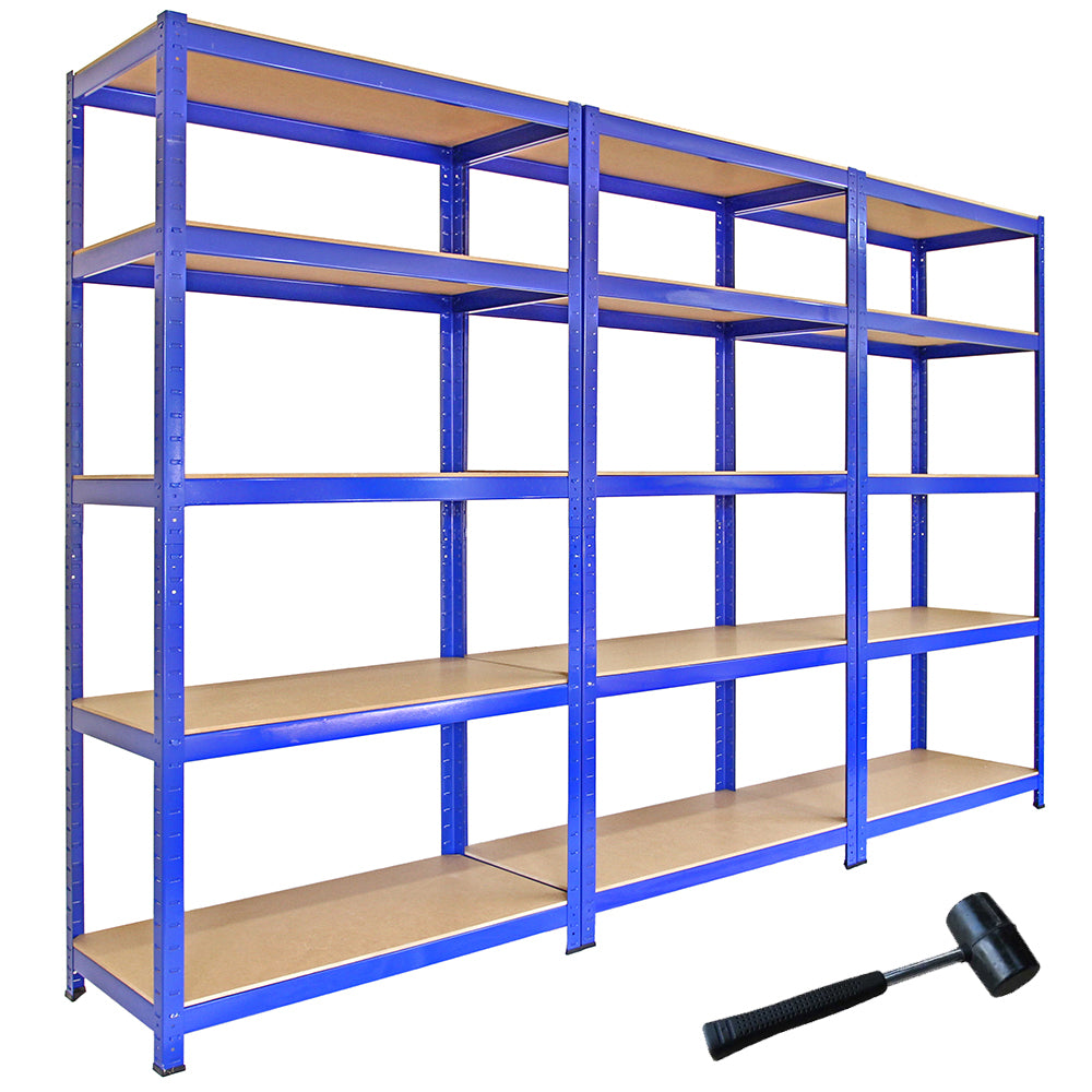 Monster Racking - 3 Rayonnages T-Rax en Acier Bleu 90cm x 45cm x 180cm