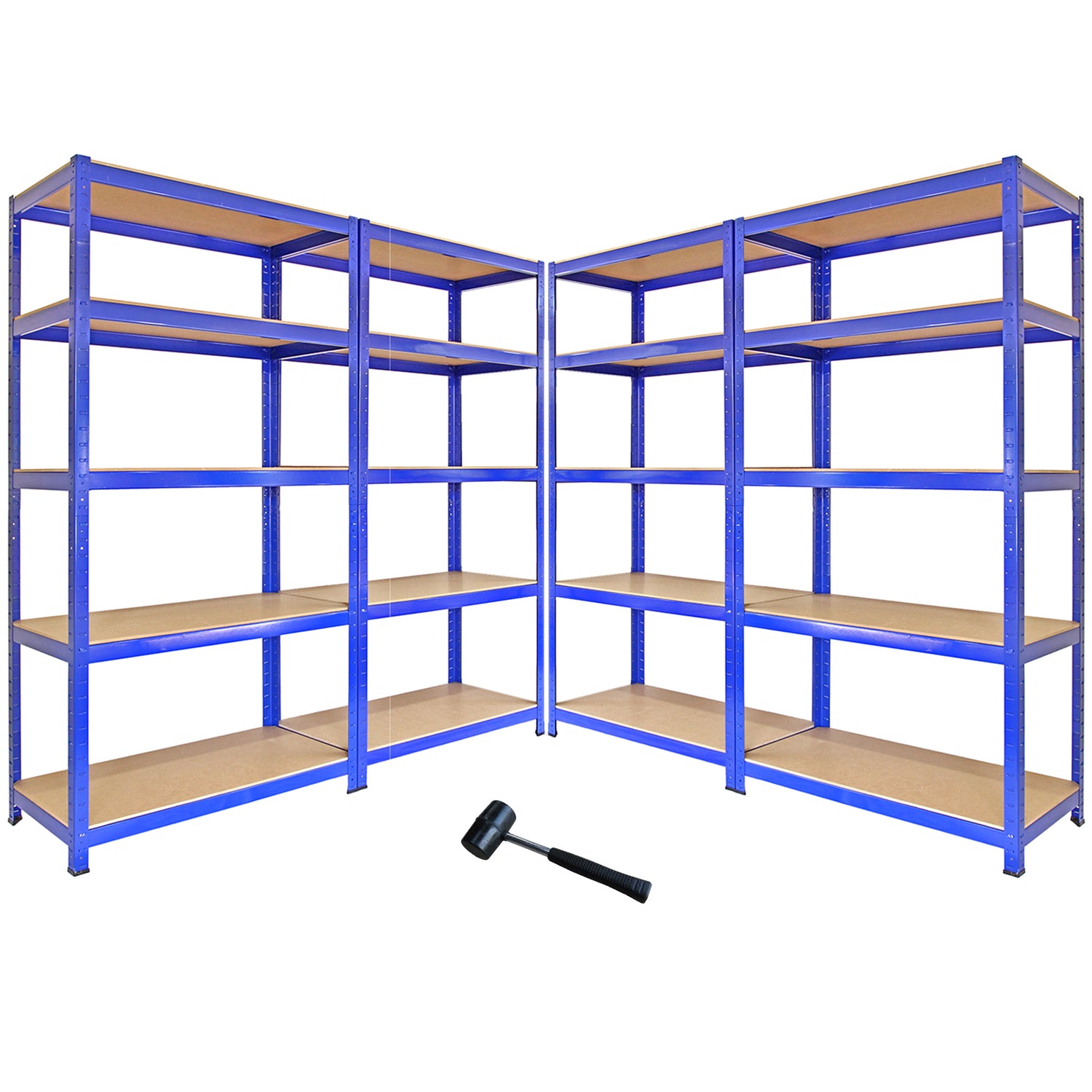 Monster Racking - 4 Rayonnages T-Rax en Acier Bleu 90cm x 45cm x 180cm