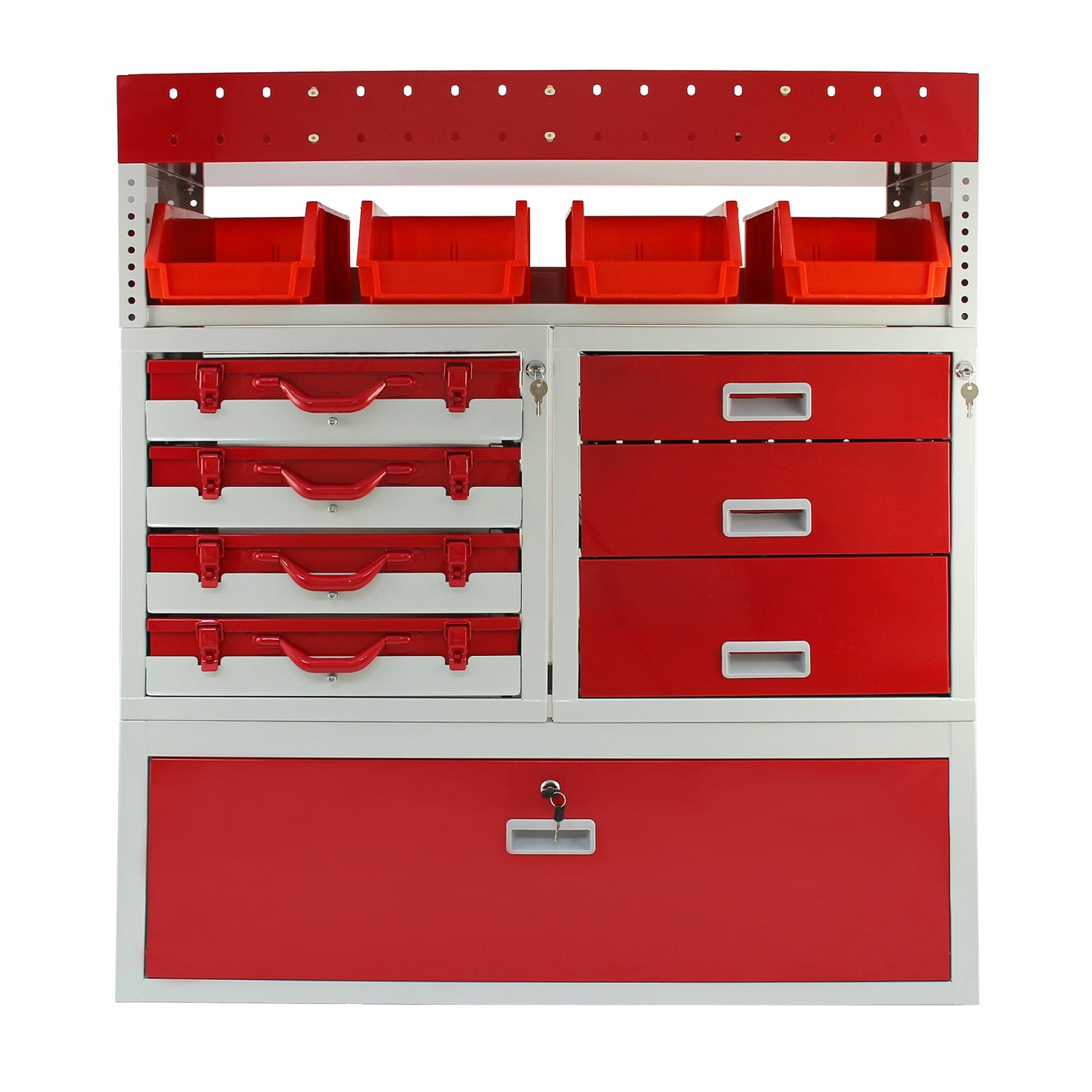 Monster Racking - Lot de 2 Rayonnages Pour Van & Casier Utilitaire en Acier Rouge « Flame »