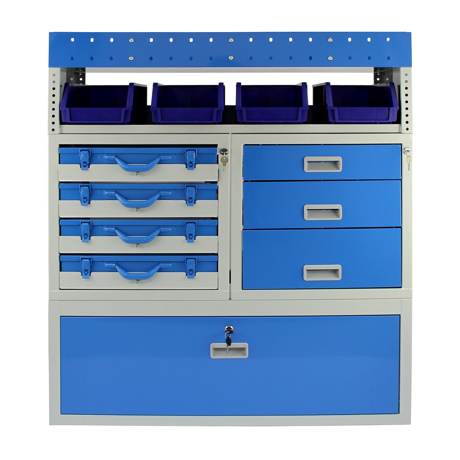 Monster Racking - Lot de 2 Rayonnages Pour Van & Casier Utilitaire en Acier Bleu « Tempest »