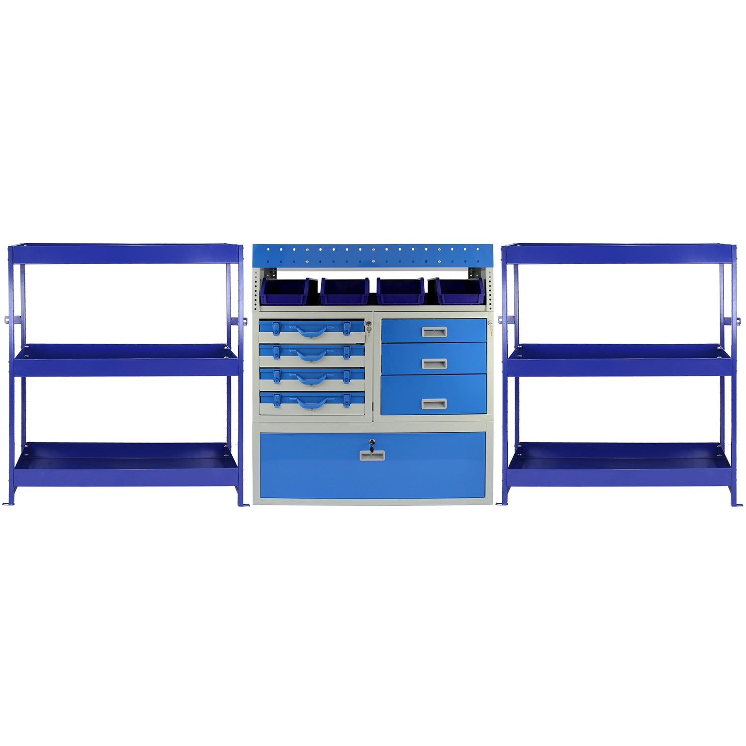 Monster Racking - Lot de 2 Rayonnages Pour Van & Casier Utilitaire en Acier Bleu « Tempest »