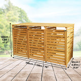Cache Poubelle Triple en Bois