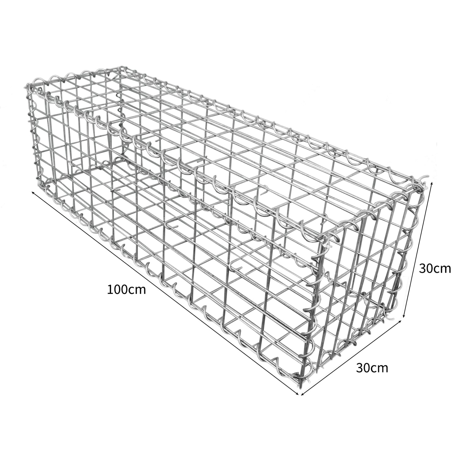 Lot de 3 Paniers de Gabions 100 cm x 30 cm x 30 cm