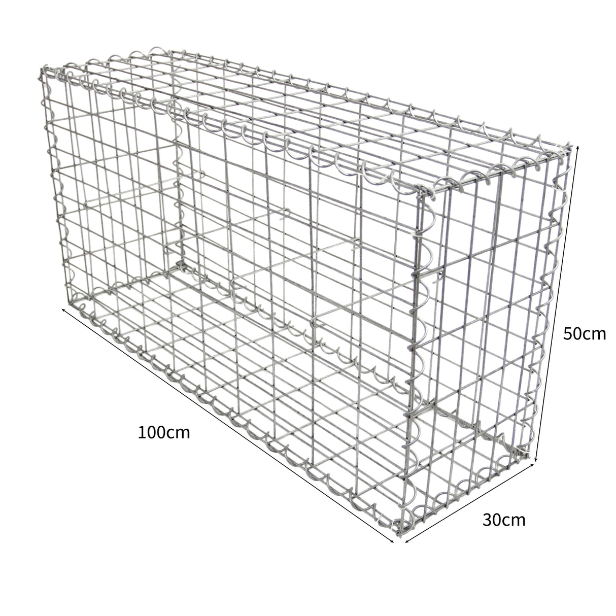 Lot de 3 Paniers de Gabions 100cm x 50cm x 30cm