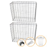 Lot de 2 Paniers de Gabions 100cm x 80cm x 30cm
