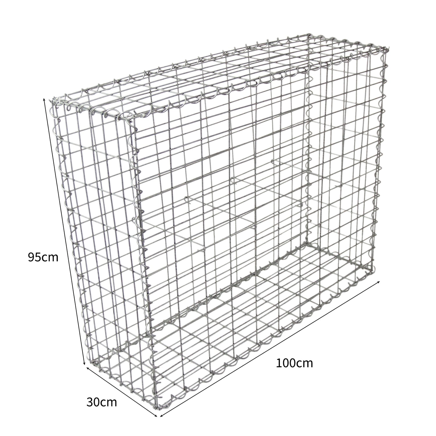 Lot de 2 Paniers de Gabions 100 cm x 95 cm x 30 cm