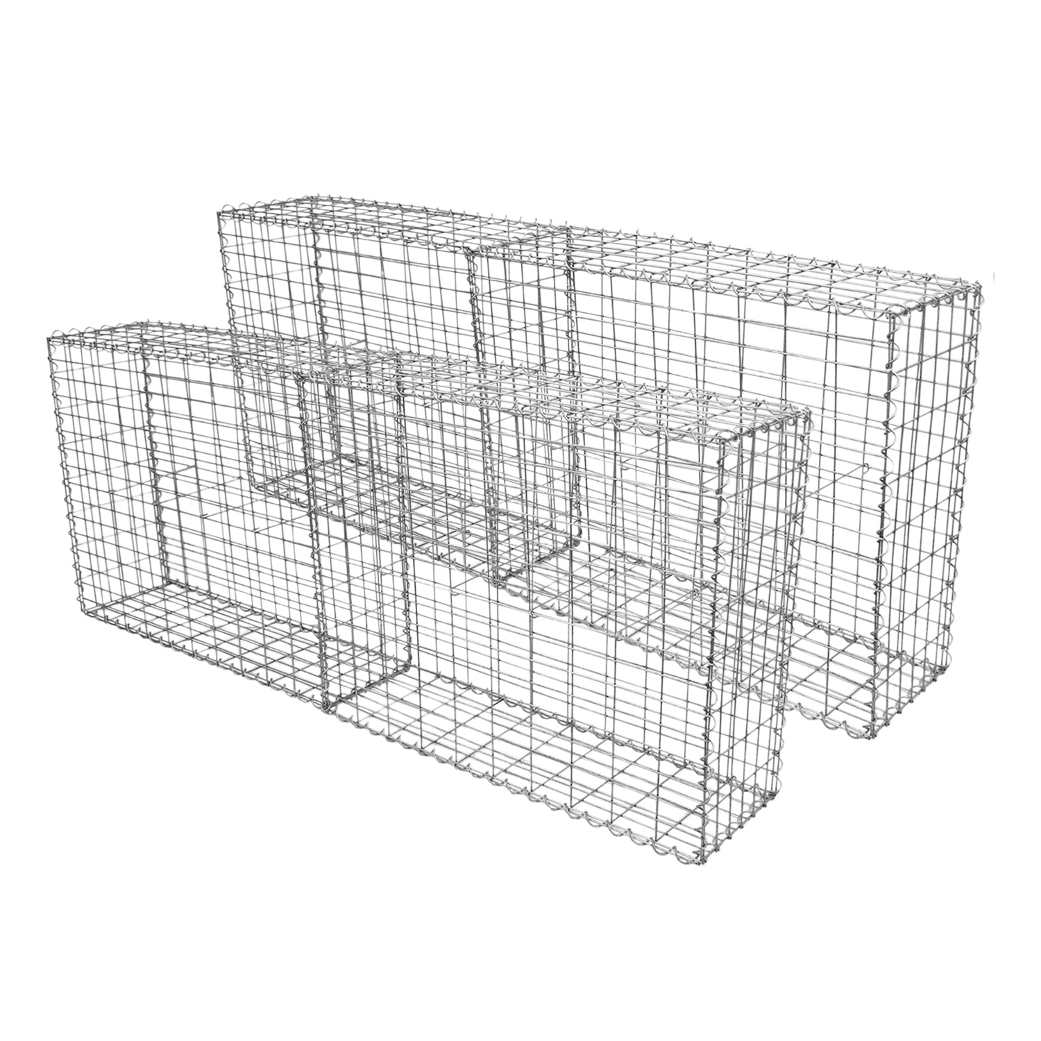 Lot de 4 Paniers de Gabions 100 cm x 80 cm x 30 cm