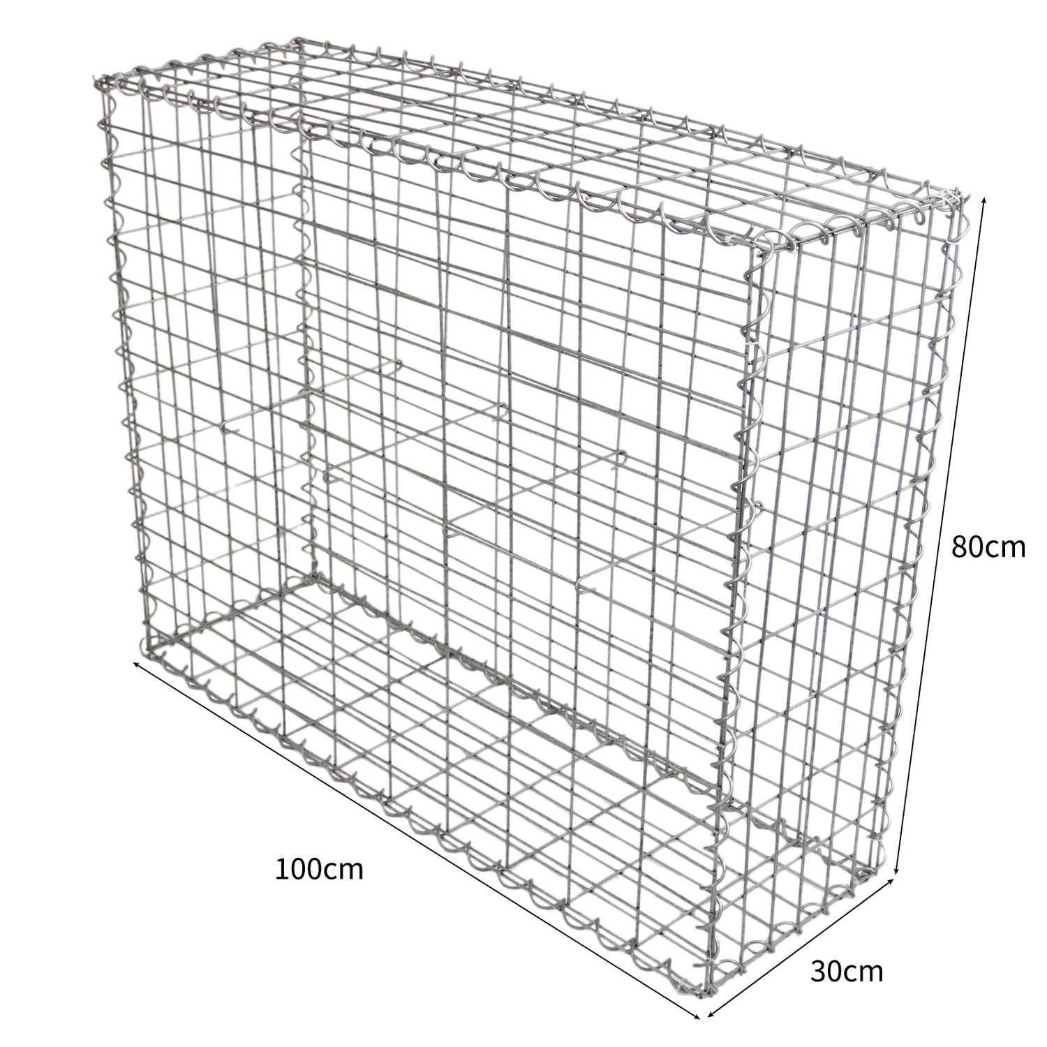 Lot de 6 Paniers de Gabions 100 cm x 80 cm x 30 cm
