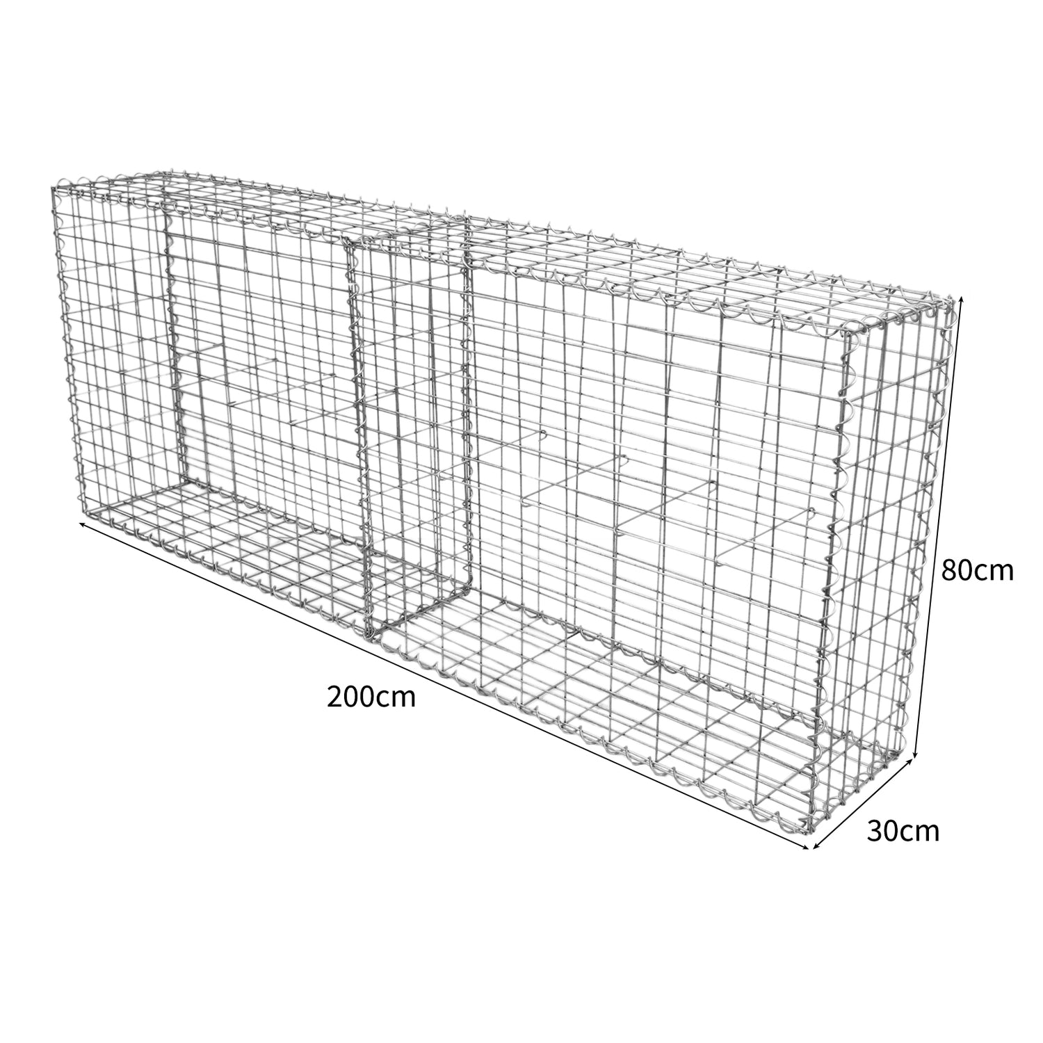 Lot de 6 Paniers de Gabions 100 cm x 80 cm x 30 cm