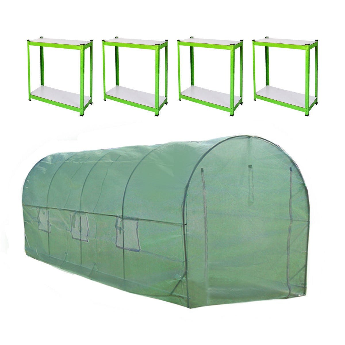 Serre Polytunnel 25mm 6m x 3m avec Étagères