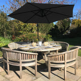 Parasol Cantilever Noir & Base Carrée 3m x 3m x 2.5m