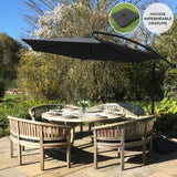 Parasol Cantilever Noir & Base Carrée 3m x 3m x 2.5m