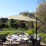 Parasol Cantilever Crème 3m x 3m x 2.5m