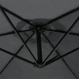 Parasol Cantilever Gris & Base Ronde 3m x 3m x 2.5m