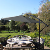 Parasol Cantilever Gris & Base Ronde 3m x 3m x 2.5m
