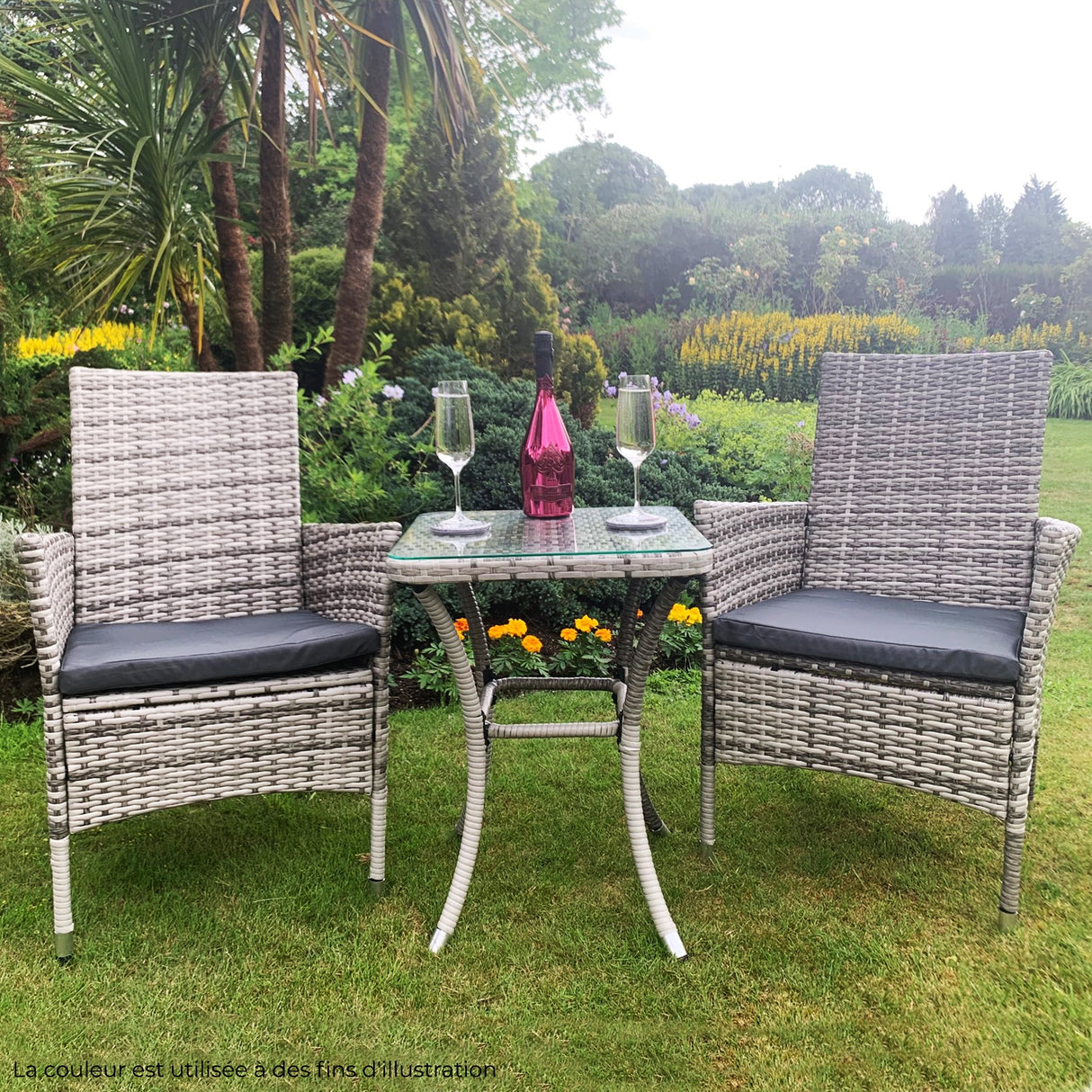 Jardí Set Bistro Rotin Gris