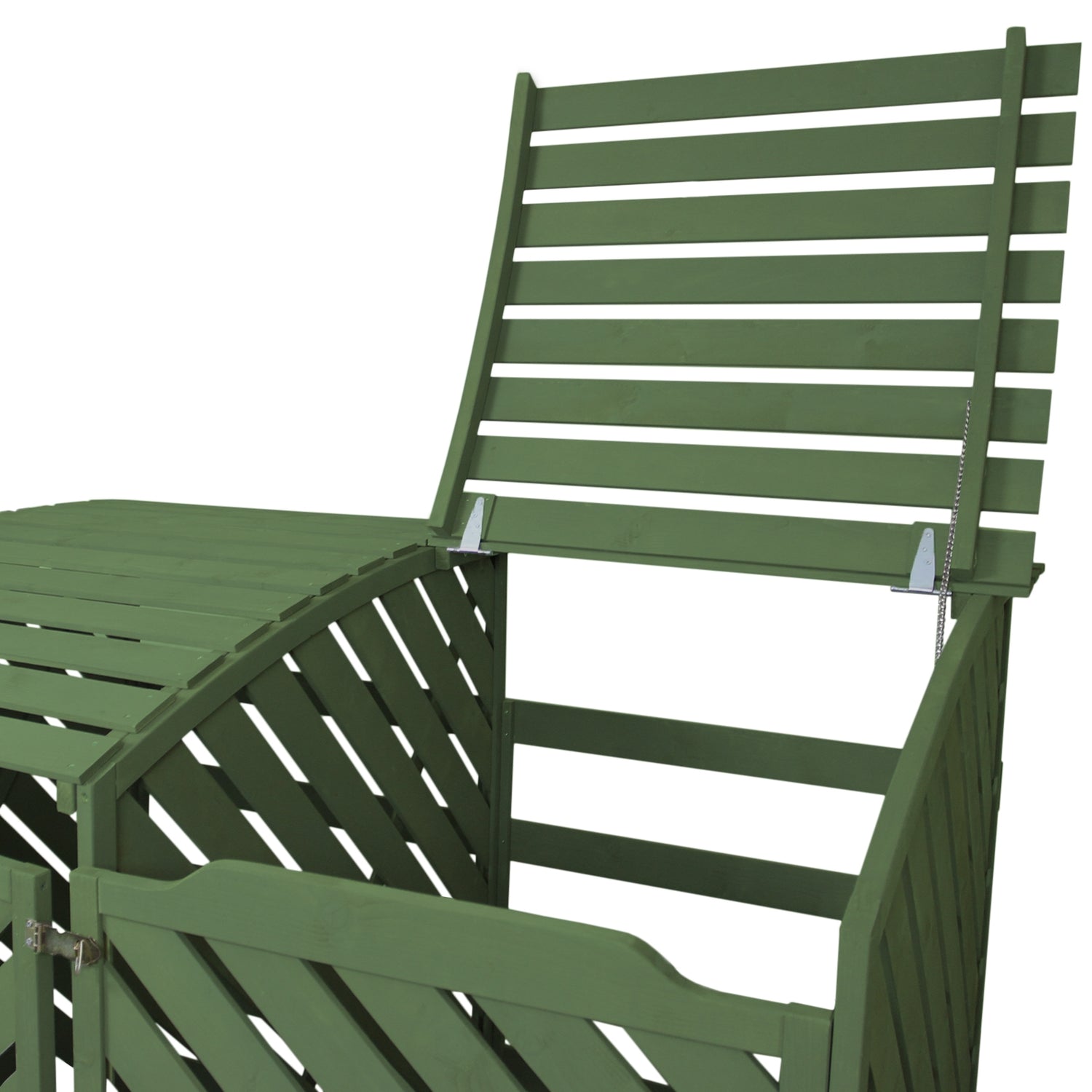 Cache-Poubelle Double en Bois Vert