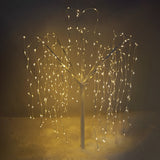 Décoration de Mariage - Combo Arche Circulaire Argentée  & 1 Saule Pleureur Lumineux 180 cm Blanc Chaud